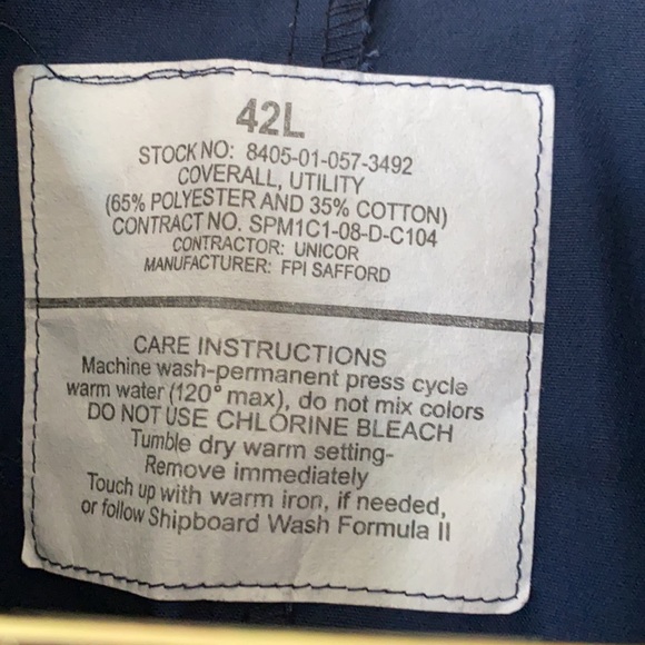 Navy issued Utility Coverall is a one piece garment. New never worn. - Picture 3 of 5